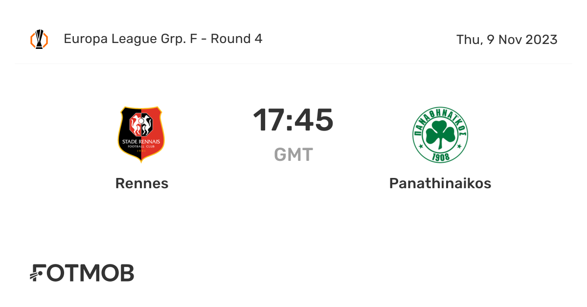 Full Lineups for Stade Rennais vs Panathinaikos FC - Europa League Match