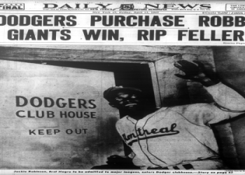 Who witnessed the jackie robinson photo signing contract event back then? See the key people involved.