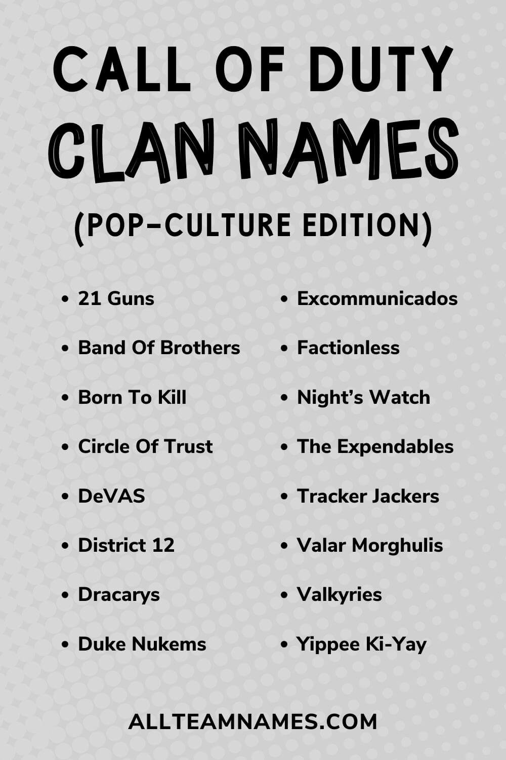 Cool great clan names for cod? Find your best clan name